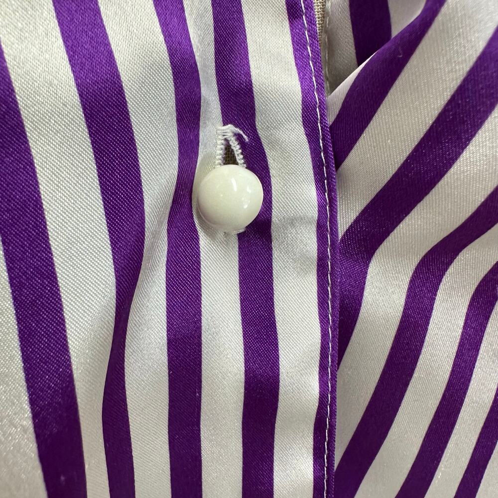 Vintage 90s Victoria's Secret Gold Label Striped satin Sleep Shirt size Small - Picture 8 of 13